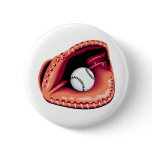 Baseball Glove and Ball Pinback Buttons