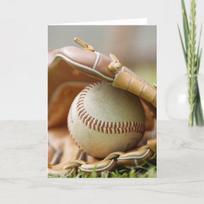 Baseball Glove and Ball Card