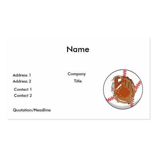 baseball glove and baseball vector design business card templates