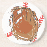 baseball glove and baseball vector design beverage coaster