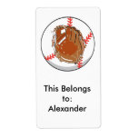 baseball glove and baseball vector design custom shipping labels