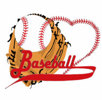 Baseball Glove & Baseball Heart Photo Cutout