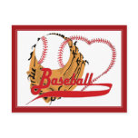 Baseball Glove & Baseball Heart Postcard