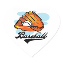 Baseball Glove T-shirts and Gifts Heart Stickers