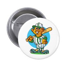 Baseball Gopher Button
