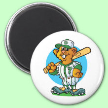 Baseball Gopher Magnet - fun and colorful cartoon.