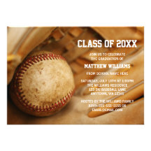 Baseball Graduation Announcement Invitations