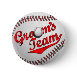 Baseball Groom's Team Button