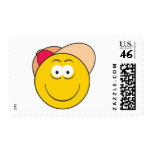 Baseball Hat Smiley Face Stamp