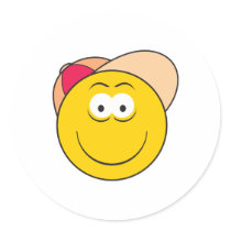 Baseball Hat Smiley Face stickers