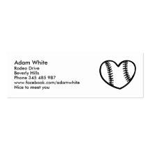 Baseball heart business card