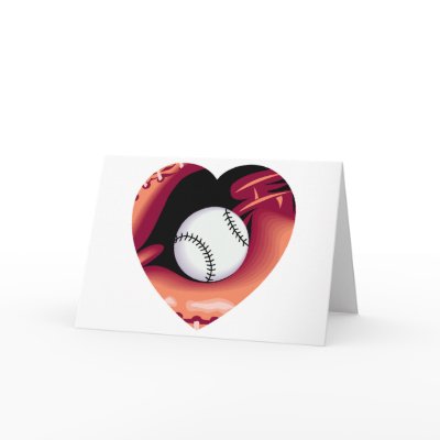 Baseball Heart Greeting Card by TeeZazzle