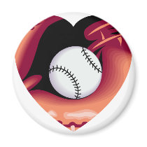 Baseball Heart magnets