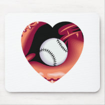 Baseball Heart mousepads