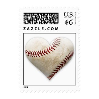 Baseball Heart Postage Stamp
