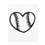 Baseball heart post card