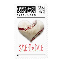 Baseball Heart Save the Date Stamp