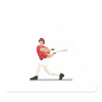baseball hitter swinging vector graphic triangle sticker
