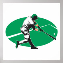 baseball hitter vector illustration posters
