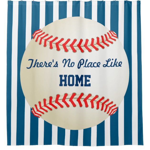 Baseball Home Run - Custom No Place Like Home Shower Curtain-1