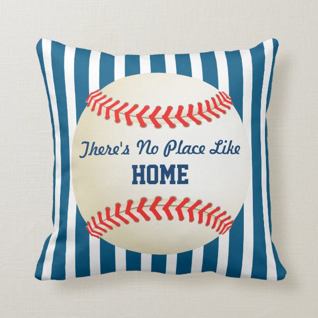 Baseball Home Run No Place Like Home Quote Pillow