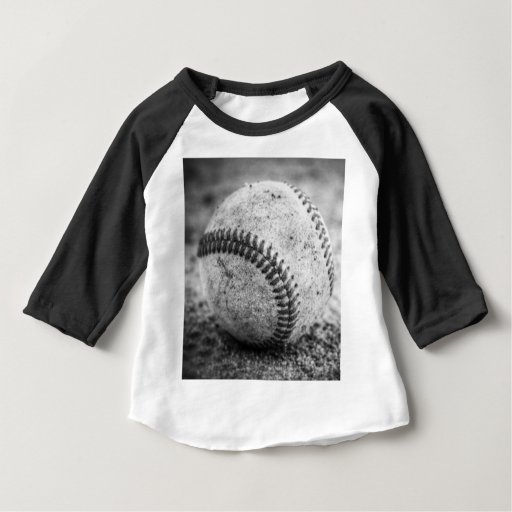 Baseball in Black and White Baby TShirt Zazzle