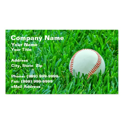 Baseball in Grass Business Card (front side)