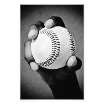 baseball in hand photo print