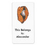 baseball in mitt vector graphic personalized shipping labels