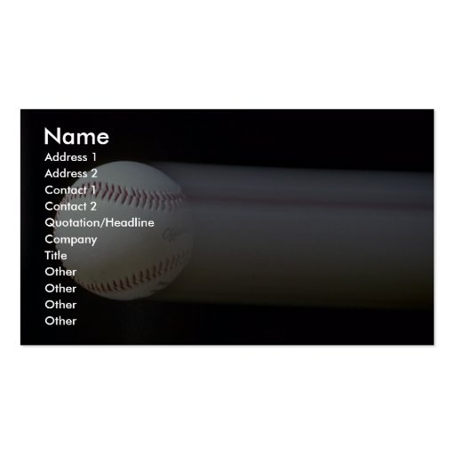 Baseball in motion business card template