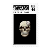 Baseball in Skull Stamp