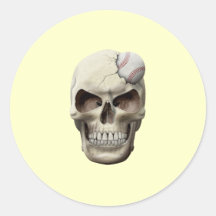 Baseball in Skull Sticker