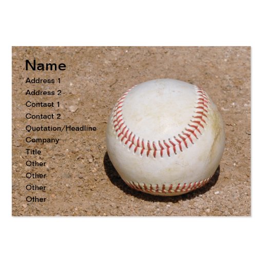 baseball in the dirt business card templates (front side)