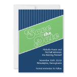Baseball Inspired Save The Date (Green/Navy Blue) Announcements