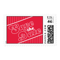 Baseball Inspired Save The Date Postage (Red)