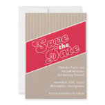 Baseball Inspired Save The Date (Red / Taupe) Personalized Invitation
