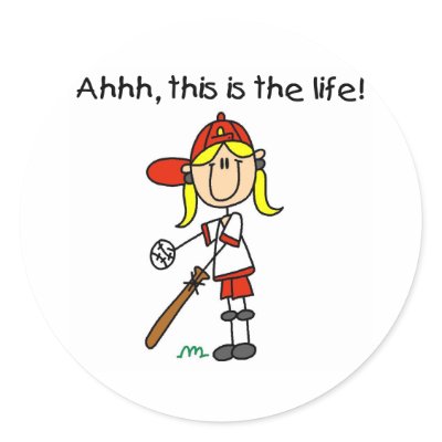 Baseball is Life Round Stickers by stick_figures