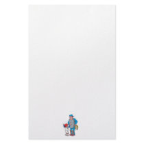 baseball kid arguing with the umpire stationery design
