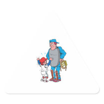 baseball kid arguing with the umpire triangle stickers