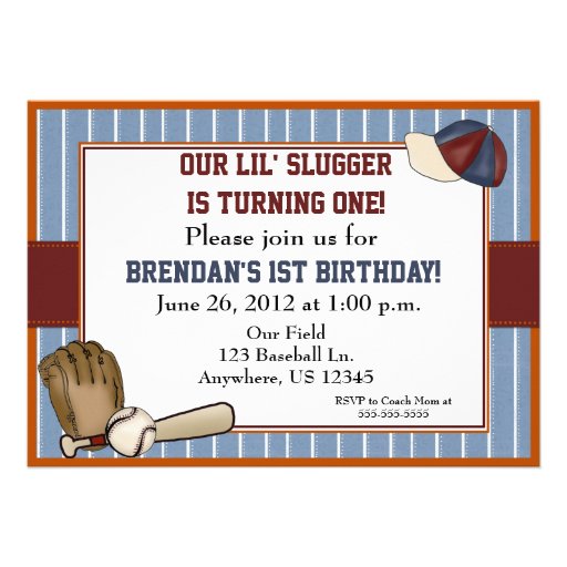 Baseball Kids Birthday Invitation