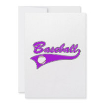 Baseball Logo Purple Personalized Announcement