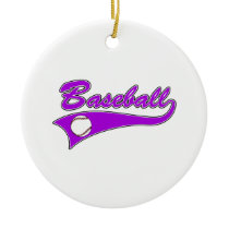 Baseball Logo Purple Christmas Ornament