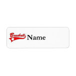 Baseball Logo Red Custom Return Address Labels