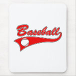 Baseball Logo Red Mouse Pad