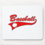 Baseball Logo Red Mousepad