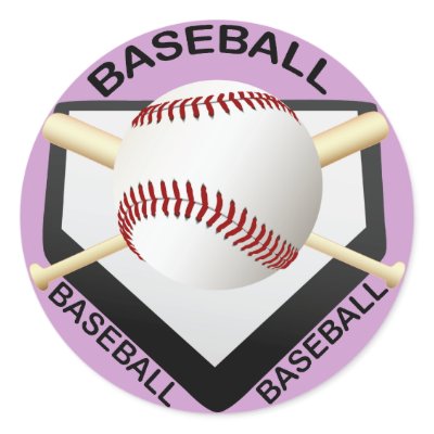BASEBALL LOGO ROUND STICKER by dgpaulart