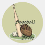 baseball lovers round sticker