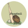 baseball lovers round sticker