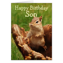 Baseball Loving Chipmunk Birthday Card