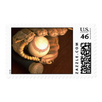 Baseball Mitt And Bat Stamp